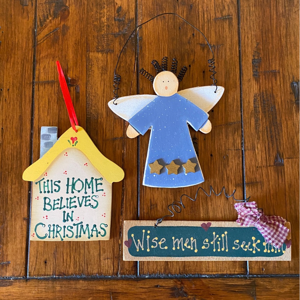 Christmas Ornaments Vintage Wooden  Bundle